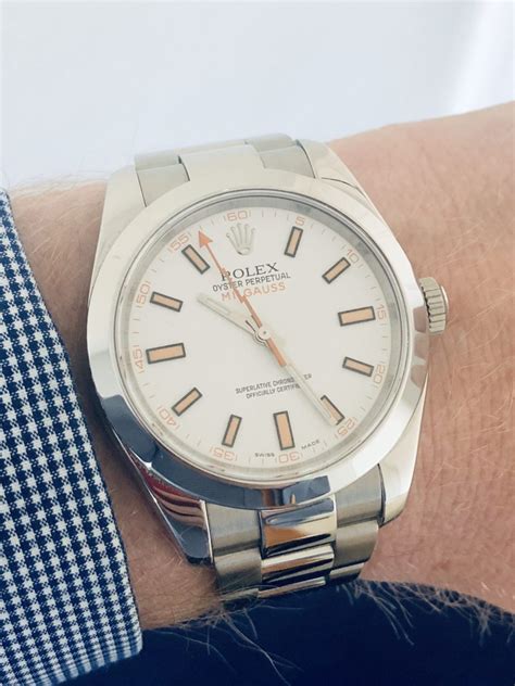 rolex milgauss wrist|rolex milgauss price chart.